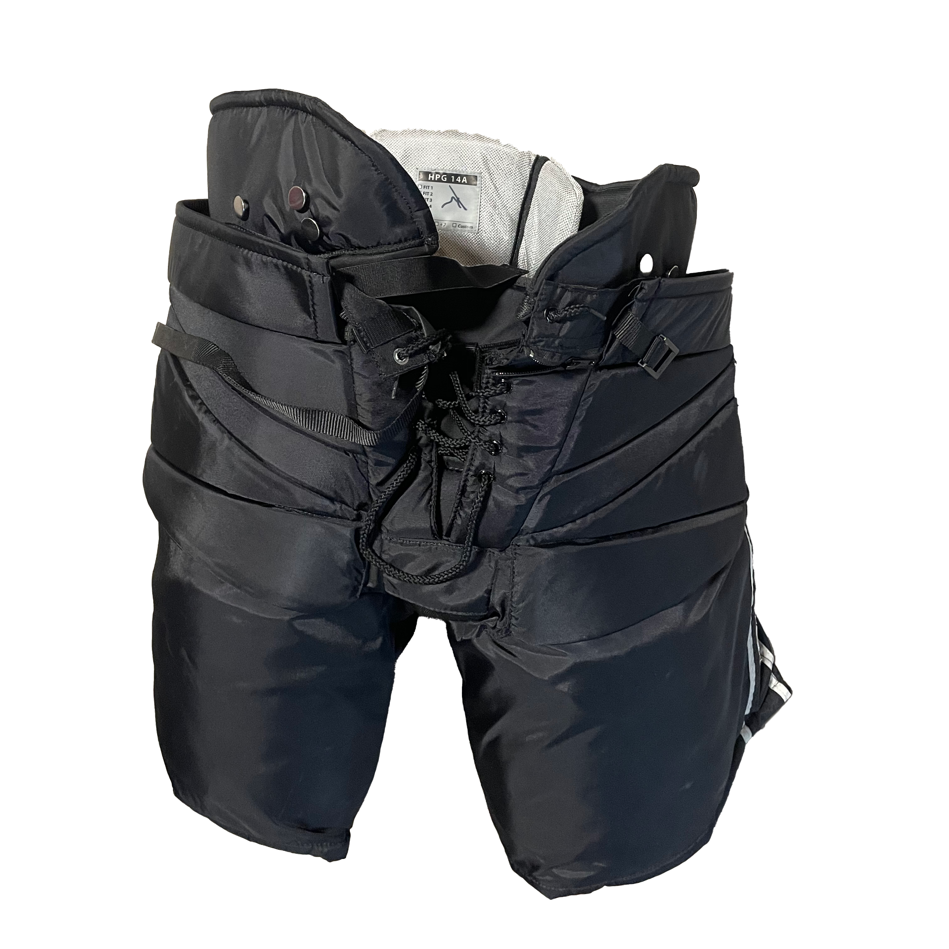 CCM HPG14A - Pantalon de gardien de but NHL Pro Stock d'occasion - Kings de Los Angeles (noir/argent)